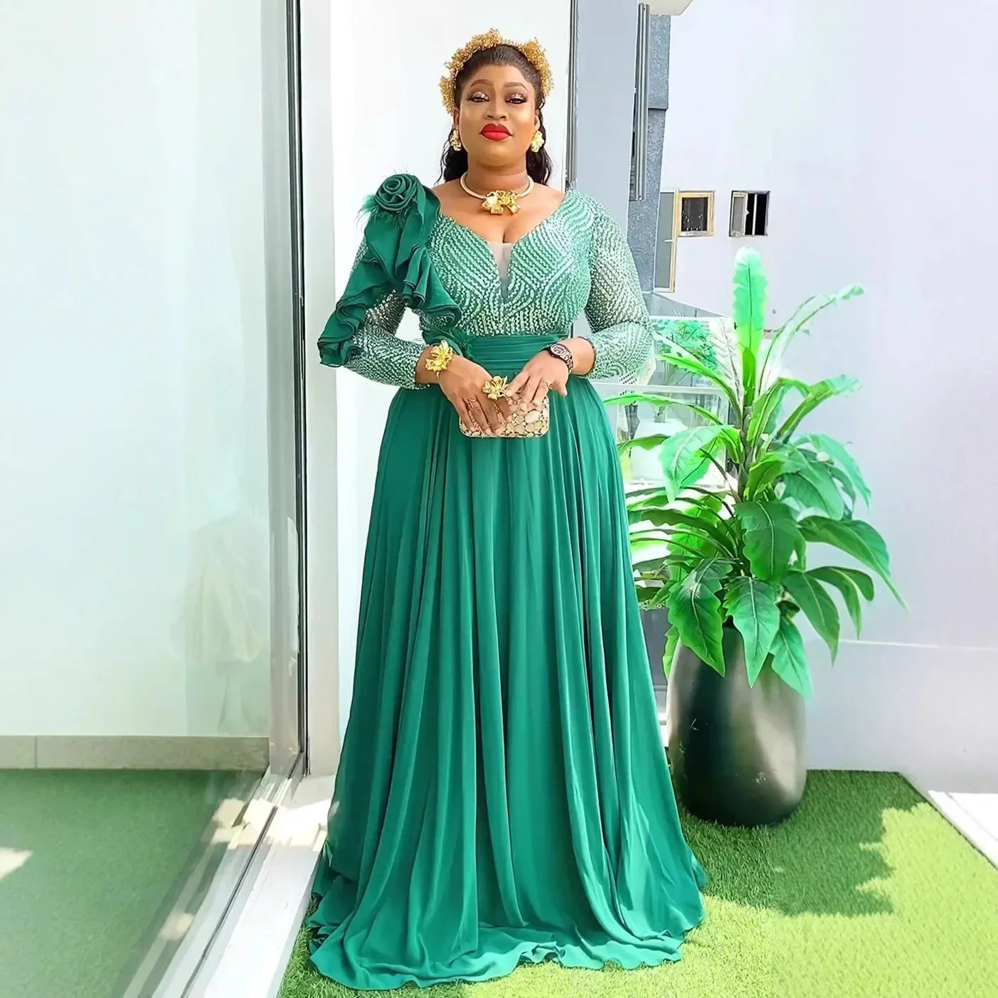 Sequin Elegant African Dresses for Women 2025 New Africa Clothing plus Size Wedding Party Long Dress Dashiki Ankara Outfits Robe