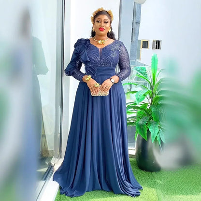Sequin Elegant African Dresses for Women 2025 New Africa Clothing plus Size Wedding Party Long Dress Dashiki Ankara Outfits Robe