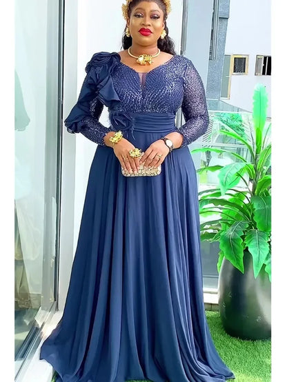 Sequin Elegant African Dresses for Women 2025 New Africa Clothing plus Size Wedding Party Long Dress Dashiki Ankara Outfits Robe